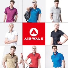 AIRWALK V領T恤 男女通用 7015WH 乒乓球/網球/高爾夫/保齡球/羽毛球 (白色/黑色)