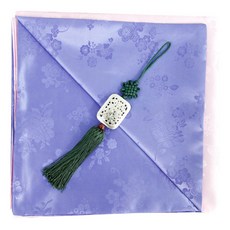 Happytool 雙色花朵印花餐盒包巾 粉/紫色+吊飾 綠色, 1套