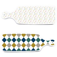 Roem 設計款上菜砧板 復古鑽石圖案砧板 + 粉彩夜空砧板, 混合顏色, 1套