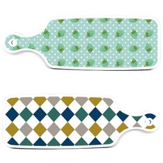 ROEM Design 上菜砧板 復古鑽石圖案板 + 玉色草莓板, 混合顏色, 1套