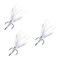 다미끼 페더 훅 낚싯바늘 #6 WHITE, 3개