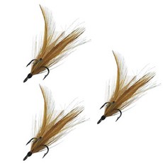 다미끼 페더 훅 낚싯바늘 #6 BROWN, 3개