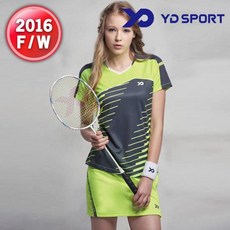 TS1628GY+PS1651/YD배드민턴탁구복의류/티셔츠+스커트 TS1628GY/85 PS1651GN/85
