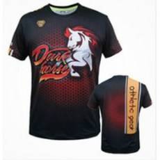 업튼 한국생산 독특한디자인 볼링 테니스 배드민턴 탁구복 스포츠의류 남여라운드커스텀티셔츠 18번 다크호스 블랙 맨즈