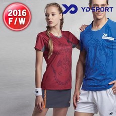 [TS1622+PS1651/YD/배드민턴탁구복의류/티셔츠+스커트 TS1622RD/85 PS1651GY/85