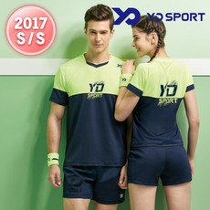 YD스포츠 TS1715NB+PH1781NB 남성라운드티셔츠+반바지 배드민턴 탁구복 의류세트 TS1715NB(상의 네이비)-100 PH1781NB(하의 네이비)-110