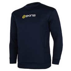 SKINS [SKINS] SL173MCAMT004 CUSHIONJI EMPO POINT MAN -TO -MAN T襯衫（海軍）110