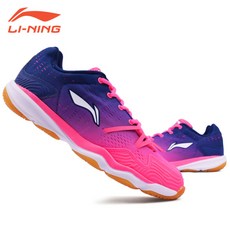 리닝 AYTM062-1 자카드컬러레이션 여자배드민턴화 탁구화 인도어화 스쿼시화 신발 AYTM062-1(형광핑크 네이비)