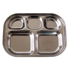 aizoum 碰碰狐不鏽鋼餐盤, 銀色, 單品