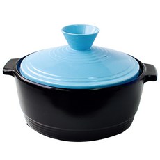 OVENLOCK 韓式傳統雙耳陶瓷砂鍋 藍色, 20cm, 1個