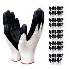 장갑이네 국산 촘촘 13G 코팅장갑, 검정색, 50개