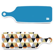 ROEM DESIGN 上菜板 2入 橘色雪佛龍圖案 套組, 橘色雪佛龍圖案, 天藍色, 1套