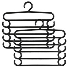 마켓감성 다기능 바지걸이, 블랙, 2개