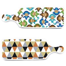 Roem Design 上菜砧板 2件組 橘色V形圖案套組, 橘色V形圖案, 猴子, 1套