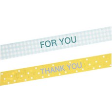 황씨네도시락 도시락스티커 체크띠지 포유 블루 30p + 땡땡이띠지 땡큐 노랑 30p, 혼합 색상, 1세트