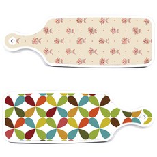 로엠디자인 서빙 도마 보드 2p 플로랄리패턴 세트, 플로랄리패턴, 담황색꽃다발, 1세트