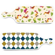 ROEM DESIGN 上菜砧板 2入 復古鑽石圖案套組, 復古鑽石圖案, 八哥鳥淡黃色, 1套