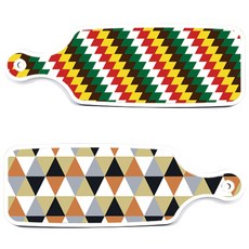 Roem Design 上菜砧板 2件組 橘色雪佛龍圖案套組, 橘色雪佛龍圖案, 5色鑽石圖案, 1套