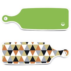 로엠디자인 上菜板 2件 橘色V形圖案 套組, 橘色V形圖案, 淺綠色, 1套