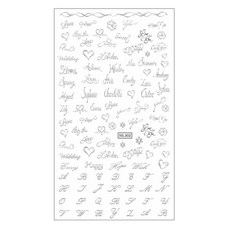 네일스케치 드라이데칼, D.302 홀로그램 레터링, 1개