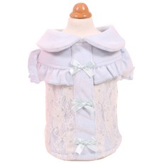 ECODY 荷葉邊蕾絲寵物衣服, 藍色