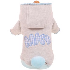 ECODY 文字刺繡寵物連帽衛衣, 藍色