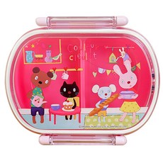 크루르크루레 1단 도시락 2014, 핑크, 1개