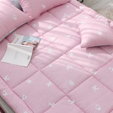 CHOUETTROOM 比熊犬蜜桃絨床墊套, 粉紅色