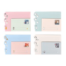 톡톡팬시 애니멀 가로편지지 4종 세트, 혼합색상