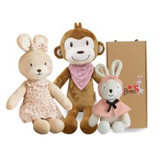 CONY BABY 安撫娃娃 小兔子 30cm+兔子 40cm+小猴子 60cm+禮盒, 1組