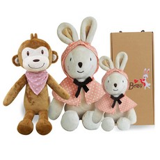 코니베이비 띠별 가족 애착인형 꼬마 토끼 30 + 아기 원숭이 40 + 내 친구 토끼 60 + 선물 박스, 1세트