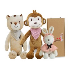 CONY BABY 安撫娃娃 小兔子 30cm+猴子 60cm+黃虎 60cm+禮盒, 1組