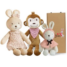 CONY BABY 安撫娃娃 小兔子 30cm+小猴子 40cm+兔子 40cm+禮盒, 1組