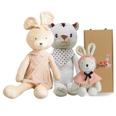 CONY BABY 安撫娃娃 小兔子 30cm+白虎 60cm+兔子 80cm+禮盒, 1組