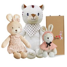 CONY BABY 安撫娃娃 小兔子 30cm+兔子 40cm+白虎 40cm+禮盒, 1組