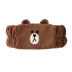 LINE FRIENDS 面部髮帶, 棕色的, 1個
