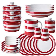CORNISHWARE 紅色義大利麵餐具套組 4 M 24p, 1套, 9種