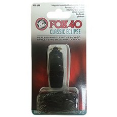 폭스 클래식 이클립스 CMG 호각 줄포함 8404-0008, 블랙, 1개