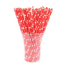 페이퍼스트로우 하트 빨강 종이빨대, 100개입, 1개