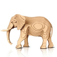 Contamo 3D 紙製立體拼圖 大象 大號, 木質, 1個