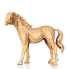 Contamo 3D紙質立體拼圖 馬 大型, 木質, 1個