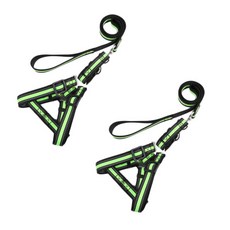 펫나인 안전 나일론 투톤 반려동물 리드줄 세트 M, 그린, 2세트