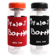 마이즐 파우치 아이스차망 휴대용 티보틀 2p, 오렌지, 블랙, 600ml, 1개