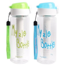 마이즐 원터치 아이스차망 휴대용 티보틀 2p, 그린, 블루, 600ml, 1개