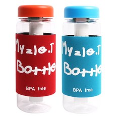 마이즐 파우치 아이스차망 휴대용 티보틀 2p, 오렌지, 블루, 600ml, 1개