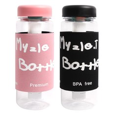 마이즐 파우치 아이스차망 휴대용 티보틀 2p, 핑크, 블랙, 600ml, 1개
