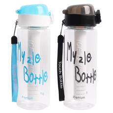 마이즐 원터치 아이스차망 휴대용 티보틀 2p, 블루, 블랙, 600ml, 1개