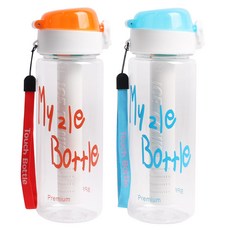 마이즐 원터치 아이스차망 휴대용 티보틀 2p, 오렌지, 블루, 600ml, 1개