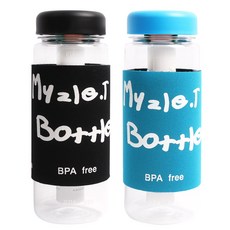 마이즐 파우치 아이스차망 휴대용 티보틀 2p, 블랙, 블루, 600ml, 1개