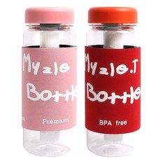 마이즐 파우치 아이스차망 휴대용 티보틀 2p, 핑크, 오렌지, 600ml, 1개